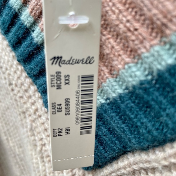 Madewell Tipped Forrest V Neck Sweater Unworn w Tag Size XXS Oversized Comfy - Picture 9 of 9